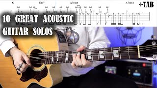 10 Great Acoustic Guitar Solos  With Tabs [upl. by Hesky]