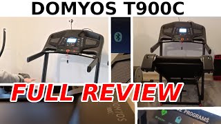 DOMYOS T900C FEATURES NOISE LEVEL PROBLEMS  MIDRANGE DECATHLON TREADMILL FULL DETAIL REVIEW [upl. by Showker]