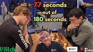 Why did Magnus Carlsen think for 77 seconds in a 3 minute game  Carlsen vs Yu Yangyi [upl. by Ruzich]