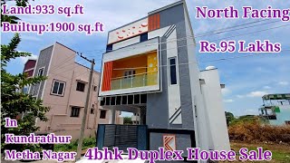 4 bhk Duplex House for sale in Kundrathur Metha Nagar Ct7200520085houseforsaleinchennahome4bhk [upl. by Inalawi]