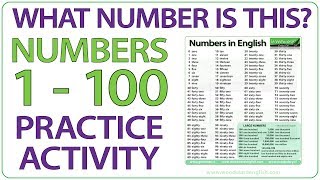 What number is this Numbers 1100 English practice activity [upl. by Ailecnarf]