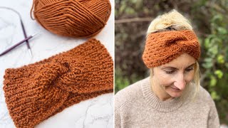 How To Knit A Twist Headband For Beginners [upl. by Kennie]