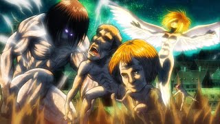 Mikasa Armin  Jean Historia Connie turn into titans  Attack on Titan Ova clip [upl. by Xino]