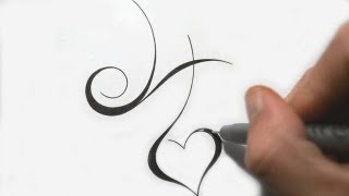 Designing Simple Initial H Tattoo Design Calligraphy Style [upl. by Ailemac392]