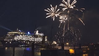 Mein Schiff 6  Taufe amp Feuerwerk vor der Elbphilharmonie Hamburg 2017 [upl. by Reivaxe]