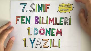 7 Sınıf Fen Bilimleri 1 Dönem 1 Yazılı Klasik sınav [upl. by Aoht]