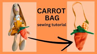 🥕🐰carrot bag🥕sewing tutorial🪡🧵How to sew a doll bag🐰🪡recycling [upl. by Ezaria]