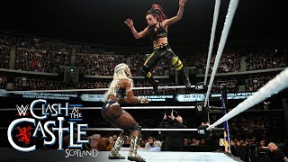 WWE Women’s Tag Team Title Triple Threat Match Clash at the Castle 2024 highlights [upl. by Fidelio]