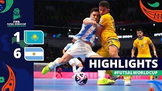 Kazakhstan v Argentina  FIFA Futsal World Cup 2024  Quarterfinals  Highlights [upl. by Alvina]