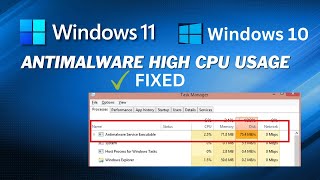 How to Fix Antimalware Service Executable High Memory  CPU Usage on Windows 11  10 [upl. by Lashondra104]