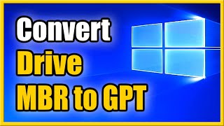 How to Convert MBR to GPT Without Data Loss in Windows 10 [upl. by Burford221]