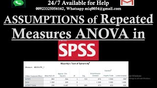 Assumption Checking of 3 by 2 repeated measures ANOVA in SPSS  3 x 2 Repeated Measures assumptions [upl. by Porush494]