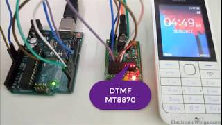 Mobile phone key press decoding using MT8870 with Arduino [upl. by Alra]