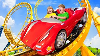 Diana and Roma visited Ferrari World Theme Park 2024 [upl. by Bernette427]