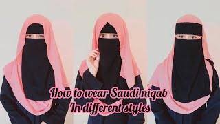 How to wear Saudi Niqab Tutorial in different Style  Saudi Niqab Tutorial zainab [upl. by Ahsima422]