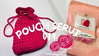 DIY POUCH SERUT  CROCHET KIT UNTUK PEMULA BELAJAR MERAJUT [upl. by Freddy]