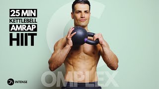 25 Min Full Body KETTLEBELL HIIT Workout  Complex Sets  AMRAP  INTENSE [upl. by Yanrahs252]