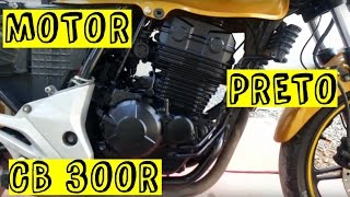 Pintando motor de preto fosco Cb 300 Tutorial [upl. by Aititil]