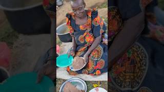 African village life African elderly mother is serving lunch shortfeed africa [upl. by Naamann563]