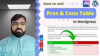 How to add Pros and cons in Wordpress  Pros and cons Plugin wordpress  digital marketing urdu [upl. by Zenas]