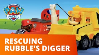 PAW Patrol  Rescuing Rubbles Digger  Toy Pretend Play For Kids [upl. by Ahcim]