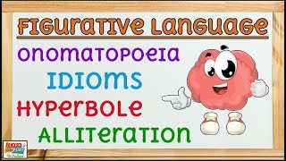 Figurative language for Kids Hyperboles Idioms Onomatopoeia and Alliteration [upl. by Aicac761]