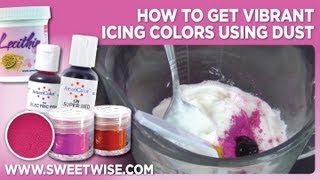 How to Get Vibrant Icing Colors Using Dust by wwwSweetWisecom [upl. by Hatty]