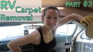 RV Carpet Removal  Prepping for RV Flooring 3 [upl. by Rufina]