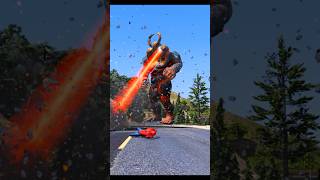 Superman Turns Into Spiderman to Escape The GIANT LAVA TITAN in GTA 5 😱 shorts [upl. by Elleinnod]