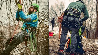 A DAY IN THE SNOW  Professional treeclimbers and arborists on a fun day in the snow [upl. by Pyszka898]