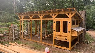 Building an awesome chicken coop Part2 Nest boxes amp side doors siding and more framework [upl. by Hserus915]