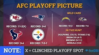 NFL Playoff Picture AFC Clinching Scenarios And Standings Entering Week 15 of 2018 [upl. by Lewin]