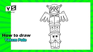 How to Draw Totem Pole [upl. by Blanding]