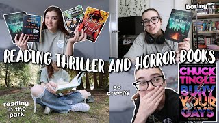 reading NEW thriller and horror books 🔪🤯🏕️🌈 reading vlog [upl. by Winn275]