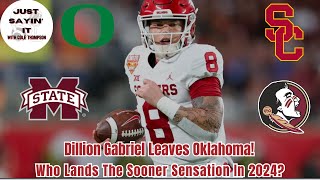 Oklahomas Dillion Gabriel Enters Transfer Portal  Who Lands The Star Sooners QB Oregon USC FSU [upl. by Rhiana]