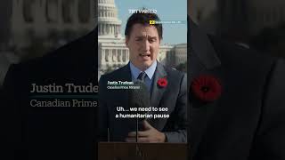 Justin Trudeau almost urges for ceasefire in Palestine’s Gaza [upl. by Nodnek]