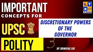 Discretionary Powers of The Governor  Explained in Telugu by Srinivas sir  UPSC  APPSC  TSPSC [upl. by Minta98]