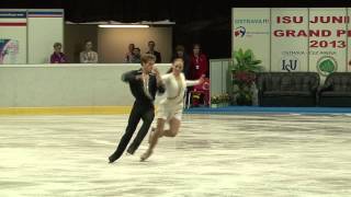 14 R PARSONS  M PARSONS USA  ISU JGP Czech Skate 2013 Junior Ice Dance Free Dance [upl. by Goss]