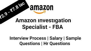 Amazon investigation specialist  FBA  Salary  Interview Process  Sample Questions  Hr questions [upl. by Annayoj]