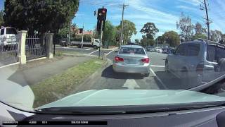 Idiot turning from wrong lane gets flashed by red light camera [upl. by Anahsit940]