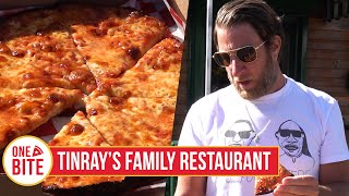 Barstool Pizza Review  Tinrays Family Restaurant Brockton MA presented by BODYARMOR [upl. by Tomasz531]