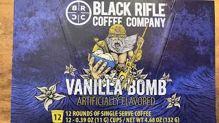 Black Rifle Coffee Company Vanilla Bomb review  purchased at Walmart for the Keurig [upl. by Anilet]