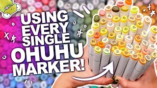 USING EVERY SINGLE OHUHU MARKER in one illustration [upl. by Lilah]