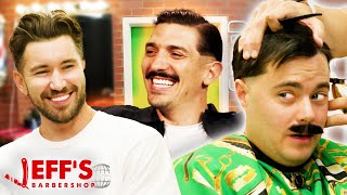 SURPRISING STEINY WITH ANDREW SCHULZ HAIRCUT  Jeffs Barbershop [upl. by Wixted]