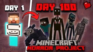 I Survived 100 Days In The HORROR MOD In Minecraft  With Herobrine [upl. by Ades692]