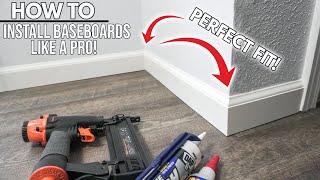 How To Install Baseboard Like A Professional With No Gaps DIY Pro Tips And Tricks For Beginners [upl. by Ellekcir]