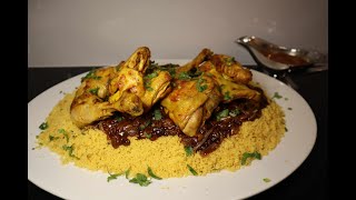 HOW TO MAKE DELICIOUS COUSCOUS WITH CHICKEN  COUSCOUS MET KIP  ZOETE UIROZIJNEN IKRAMEBOUU [upl. by Eeliah]