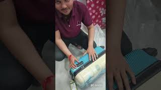 unboxing trolley bag  how to safari bag lock reset safari lockchange [upl. by Junia]