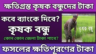 ফসলের ক্ষতির টাকা কবে ব্যাংকে পাবেন কোন কোন জেলা টাকা পাবে Krishak Bandhu Taka Kobe Dibe 2024 [upl. by Akienat]