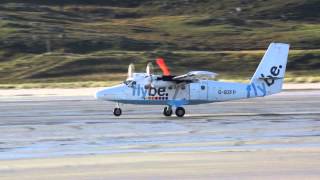 Twin Otter Beach Takeoff from Barra Outer Hebrides Scotland [upl. by Brocklin]